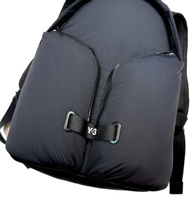 The Y-3 Tech Backpack in Black is crafted from durable recycled 