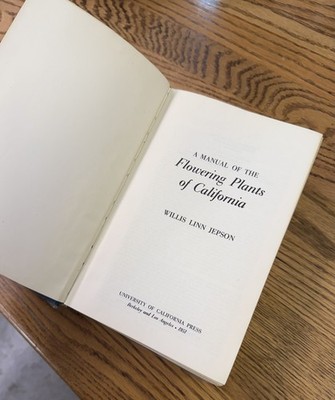 Manual of the Flowering Plants of California (Jepson) 1951 hardcover book 