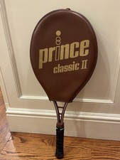 Vintage Prince Classic II Tennis Racquet With Brown Vinyl Cover Grip 4 1/2 EUC