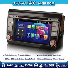 4+64GB  8-Core Android 14 Autoradio FIAT BRAVO CarPlay DSP BT5.0 GPS Navigatore