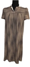 D.J. Polyester Medium Collared Short Sleeve Dress