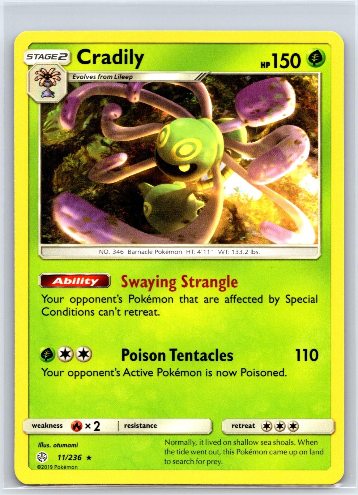 Cradily 11/236 Rare Cosmic Eclipse Pokemon NM/M