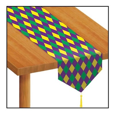 Printed Mardi Gras Table Runner Party Accessory (1 count) (1/Pkg)