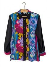 Vintage Coco Bay Miami Colorful Abstract Shirt Blouse Women S Retro 80s USA Made