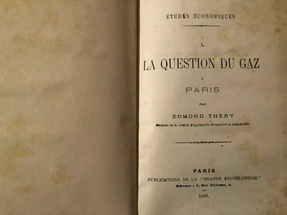 La question du gaz à Paris. Edmond Théry. Edition originale 1882 - Photo 2/4