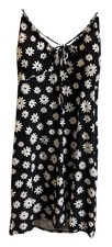 No Boundaries Sundress Black Daisy Print Junior Size 3X (21) Cowl Neck NWT