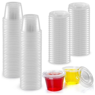Simple Craft Plastic Portion Cups with Lids   50, 100 & 200 Pack Containers