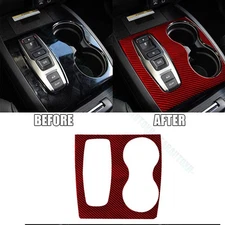 For Honda Ridgeline Red Carbon Fiber 9 Speed Automatic Gear Shift Cover Trim