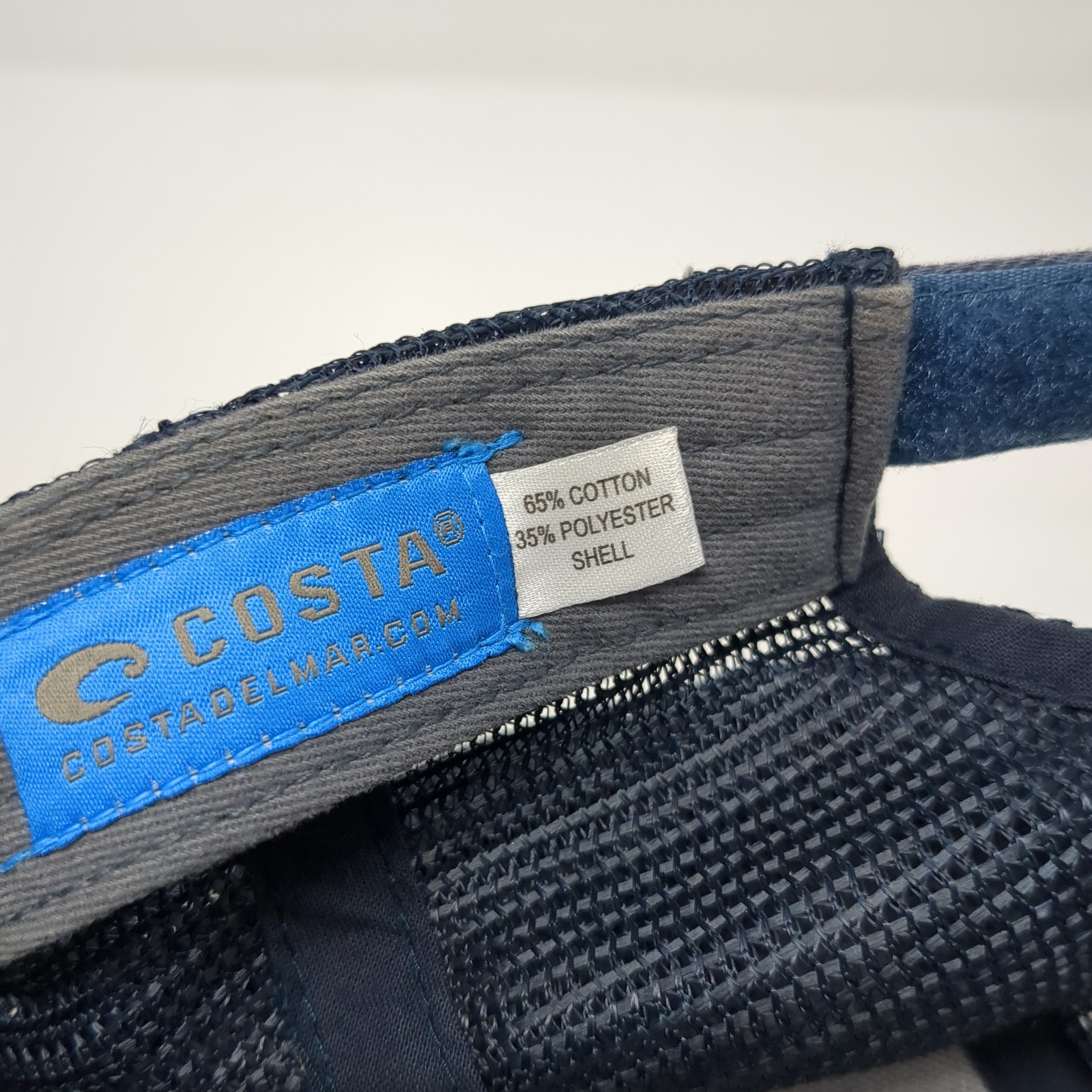 F3T Fish Bone Patch Strapback Trucker Hat Blue On… - image 9