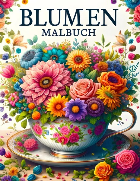 Malbuch FüR Erwachsene Blumen, Entspannung, KreativitäT, Modell-Nr. 12345-image