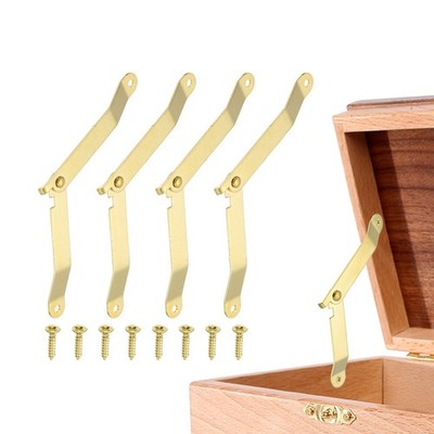 4 Stück faltbare Deckelstützen für Scharniere, 2,5 Zoll 180° drehbar, goldfarben