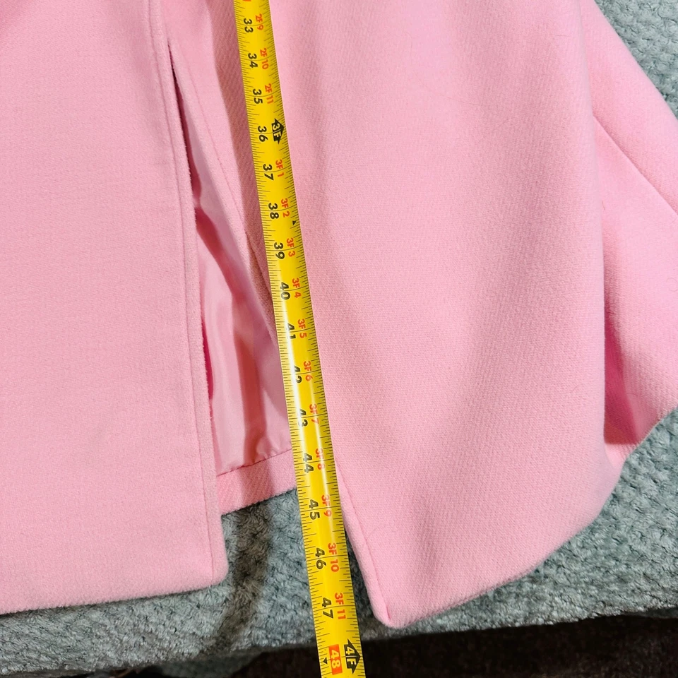 H&M Light Bubblegum Pink Warm Double Breasted Cozy Trench Coat WXL Full Length - Image 3 of 4