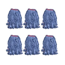 Loop-End Mop Head – 6 Pack, Blue, Heavy Duty Commercial and Industrial String...