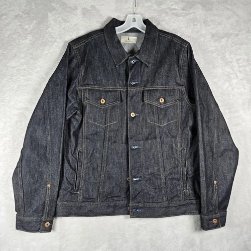 Tellason Stock Jacket Mens Large Blue 14oz Denim Trucker Cone Mills Made In USA - product listing photo