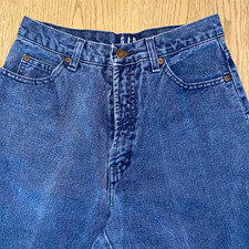 Vintage 90s GAP High Waisted Mom Jeans Made in USA Tapered Leg Blue Denim 5/6