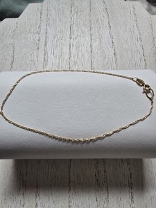 14k Yellow Gold 1mm link 8.75" Anklet Ankle Bracelet y2k 80s 90s Beach Summer