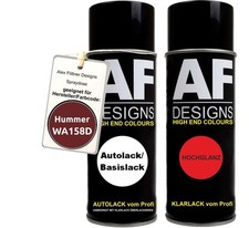 Autolack Spraydose Set  Hummer WA158D Light Medici Red Basislack Klarlack Sprühd
