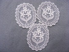 Embroidered White Nett Motif x 3