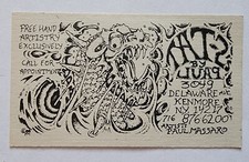 original vintage tat-2 paul massaro tattooing kenmore NY tattoo card 2x3.5