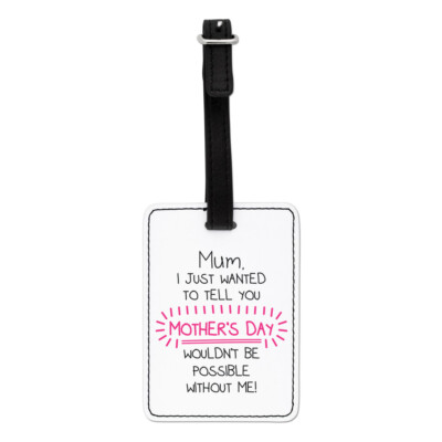 Gift Base Mum Mother's Day Visual Gepäckanhänger Koffer Tasche Faux Leder