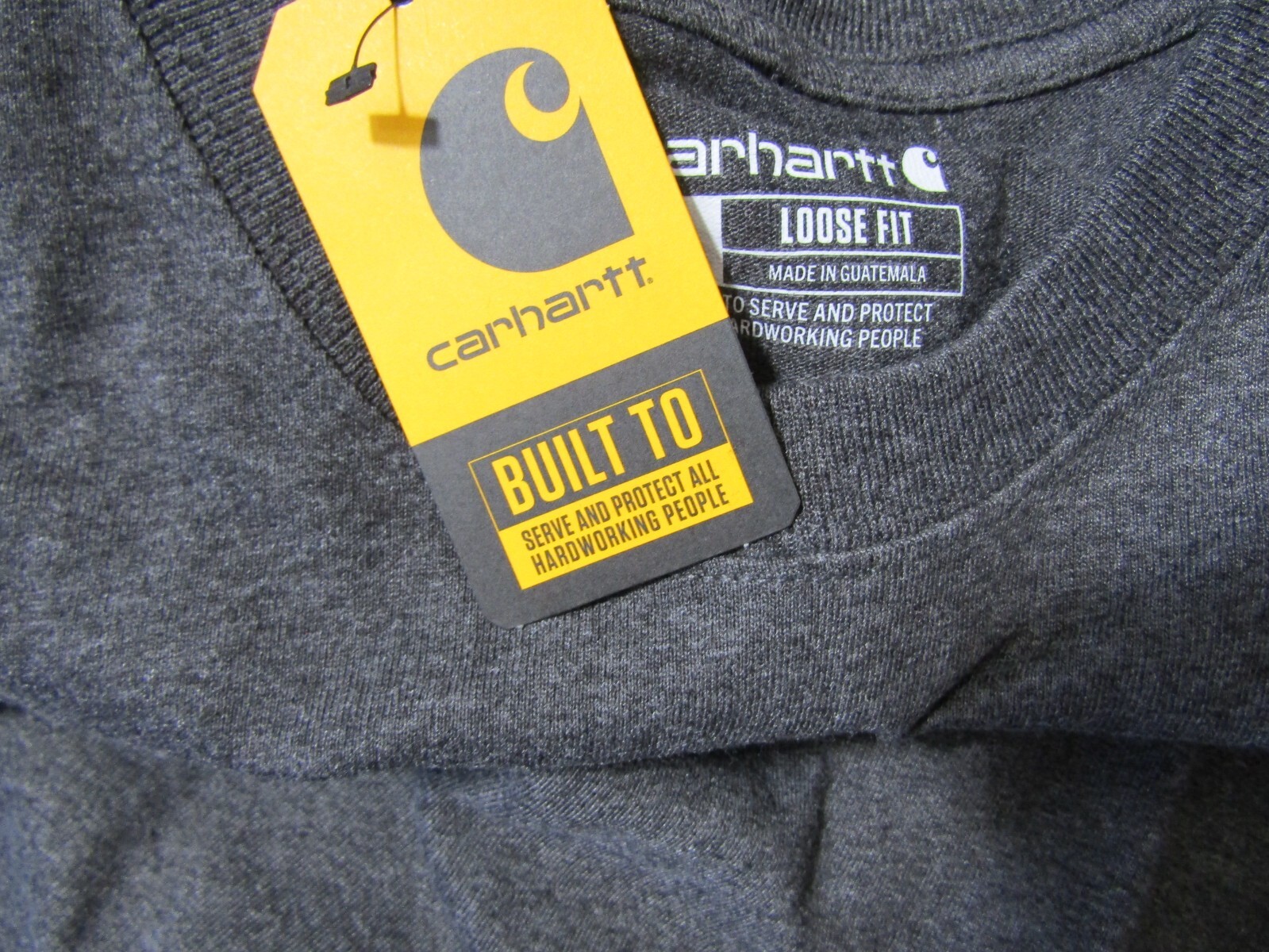 NWT Carhartt Loose Fit Charcoal Heavy Weight Long Sleeve Cotton T-Shirt Men 2XL thumbnail 4