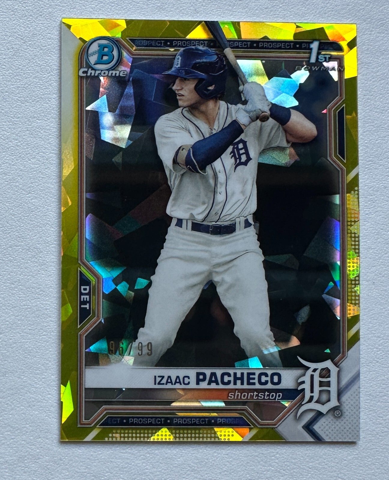 2021 Bowman Chrome Sapphire Yellow Refractors #BDC46 Izaac Pacheco /99 RC#X4495