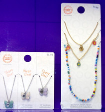 Wonder Nation  Lot B  3pc. BFF Butterfly  3Pc. Smile/Flower Necklace Sets  New 