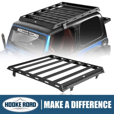 Hooke Road Full Length Top Roof Rack Basket Black for Jeep Wrangler TJ 1997-2006