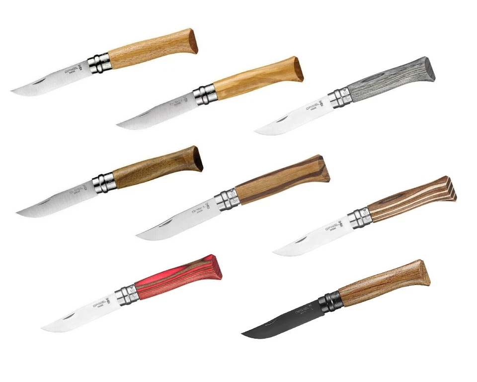 Opinel N°6 N°8 N°9 Walnuss Olive Eichenholz Birke Black Griff Taschenmesser