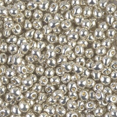 DP-1051, GALVANIZED SILVER, 10g,  3.4mm drop/fringe beads, (db-122)