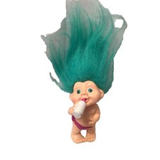 Troll Doll Applause Baby With Bottle Diaper With Green Hair 3  Mini