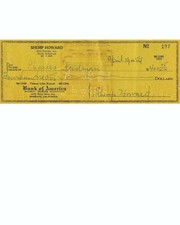 Shemp Howard Reproduction Cancelled Check and 8 x 10 Photo