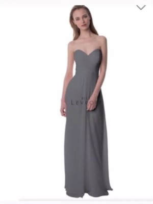 pewter bridesmaid dresses Pewter 3D Floral Mermaid Dress VL1016 | Pewter Gown L main image 0
