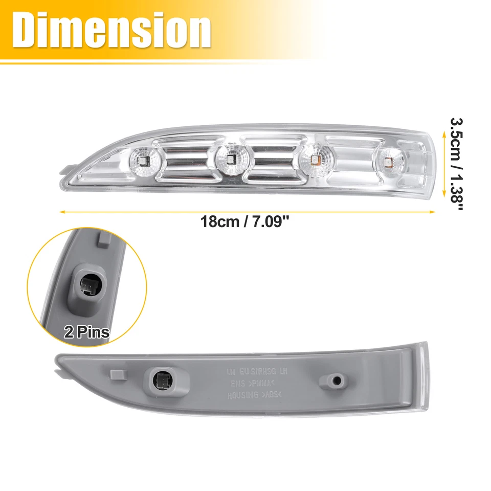 1 Pair Left Right Side Mirror LED Turn Signal Indicator Light for Hyundai ix35 - Image 3 of 4