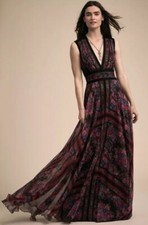 $588 NWT Anthropologie BHLDN Romola Dress 4 Rosewood Floral by Tadashi Shoji