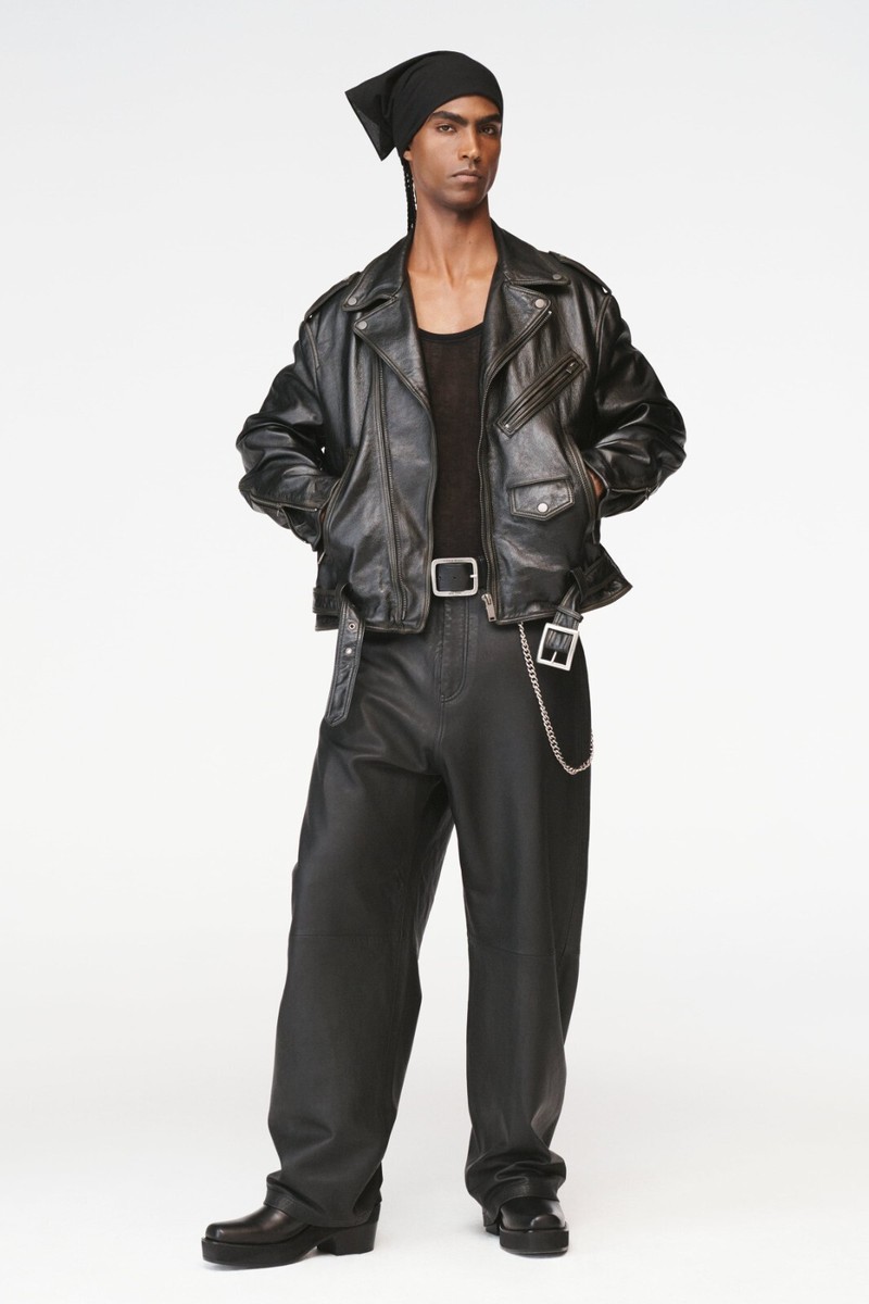 NWOT Zara Leather Biker Jacket Steven Miesel 5479/311 Black moto