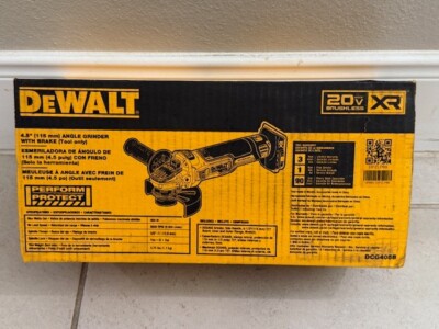 DeWALT DCG405B 20V MAX XR 4-1/2'' Angle Grinder with Kickback Brake (Tool Only)