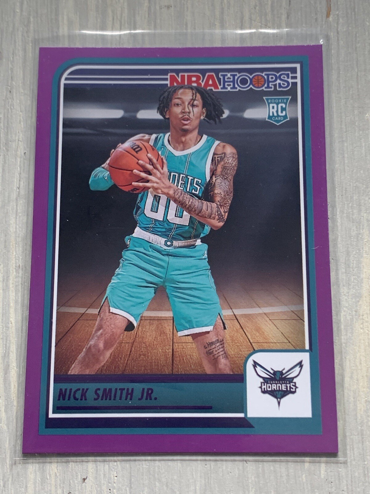 Nick Smith Jr. - 2023-24 NBA Hoops Purple Parallel Rookie Card - #235 Charlotte