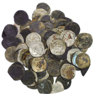 1300-1400 Germany Hall Silver Heller Hand Of God Genuine 1 Coin