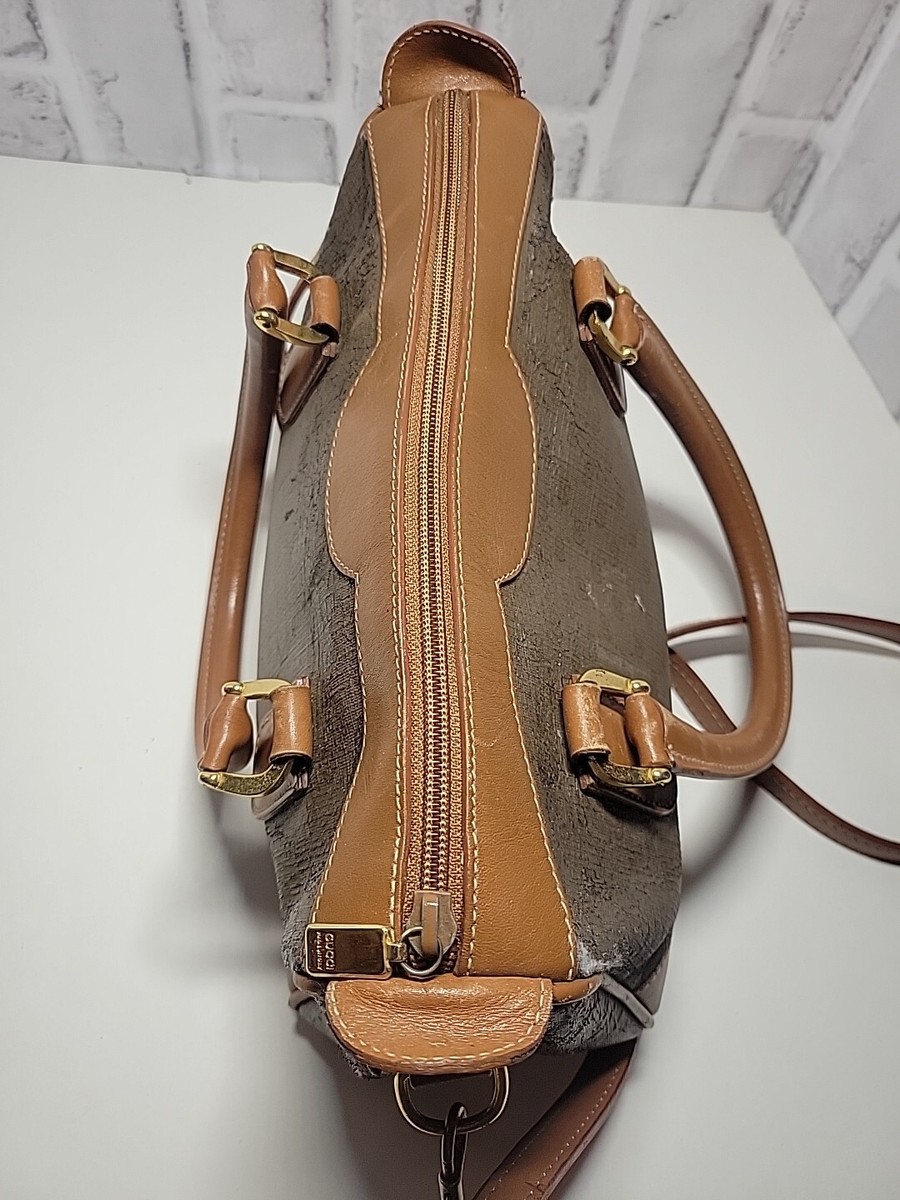 Vintage Gucci Brown GG Coated Canvas Leather Speedy Handbag 002 39