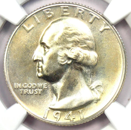 1941 Proof Washington Quarter 25C - Certified NGC PR68 (PF68) - $7,850 Value