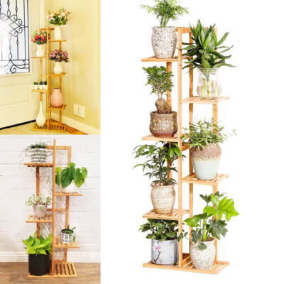 Mulit Tier Bamboo Plant Stand Flower Pot Holder Shelf Rack Indoor Home  Corner | eBay