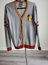 Harry Potter Sweater Women's Gray Cardigan Wizarding World Gryffindor.Sz S
