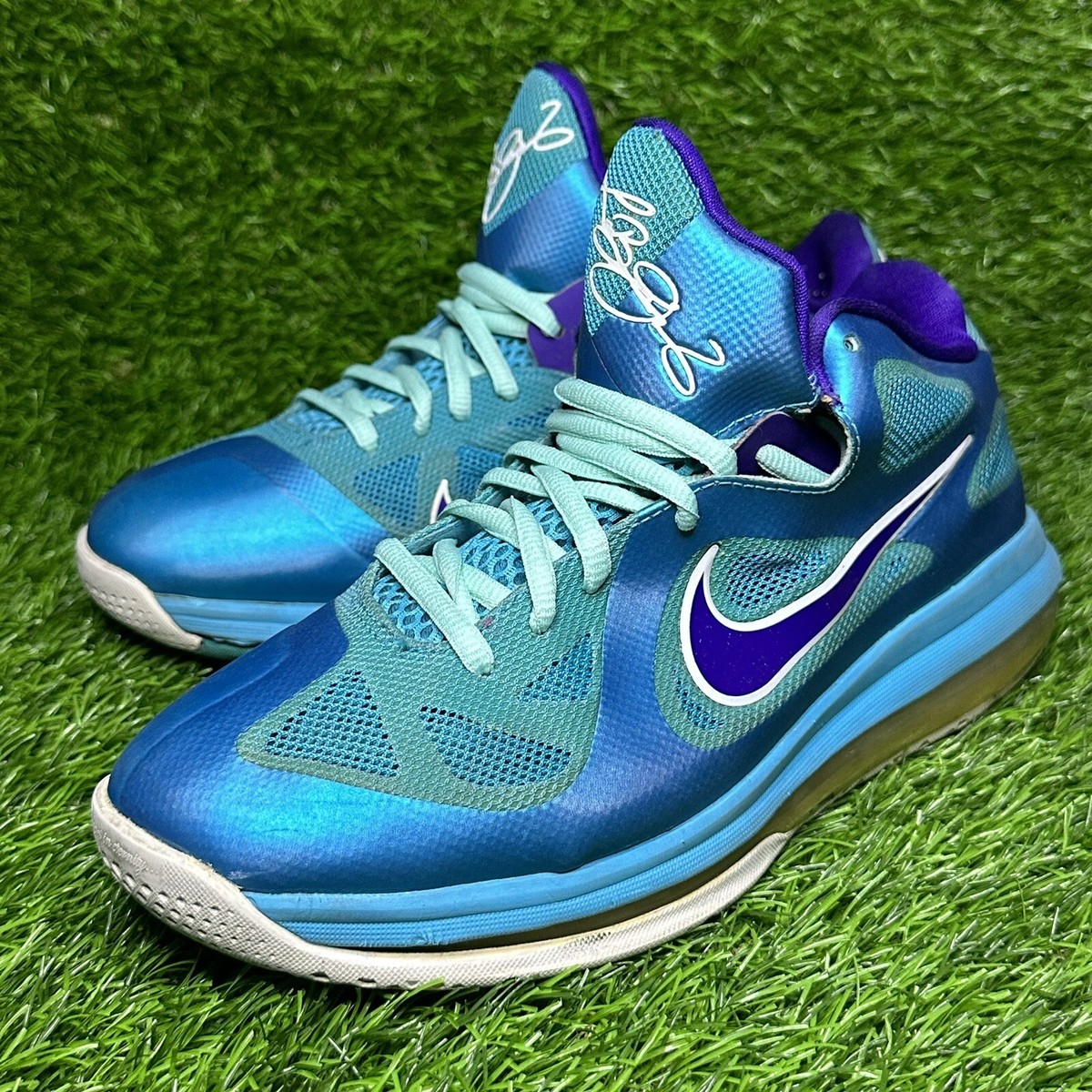 Nike LeBron 9 Low Summit Lake Hornets 2012 Size 9 Used 510811-400