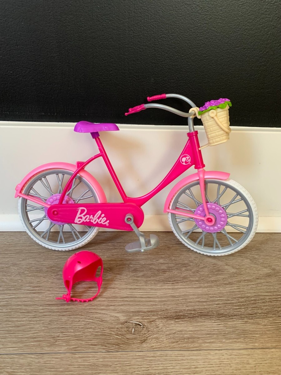 Barbie Pink Glam Bicycle and Helmet with Basket and Flowers Mattel