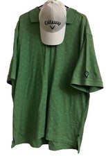 Polo grande vintage Callaway Golf Sport L verde stampa crepe + cappello combinato