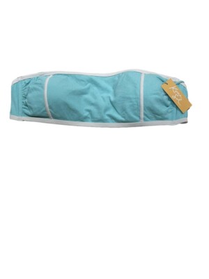 Women's Terry Textured Bandeau with Binding Bikini Top Kona Sol Turquoise M 8/10