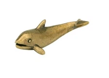 Brass Dolphin Animal Statue Small Sculpture Tabletop Figurine Home Decor Gift