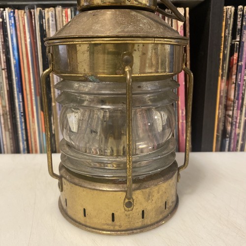 vtg ANKERLICHT Brass Lantern 9" NAUTICAL Maritime GLASS Kerosene Decor antique - Picture 4 of 17