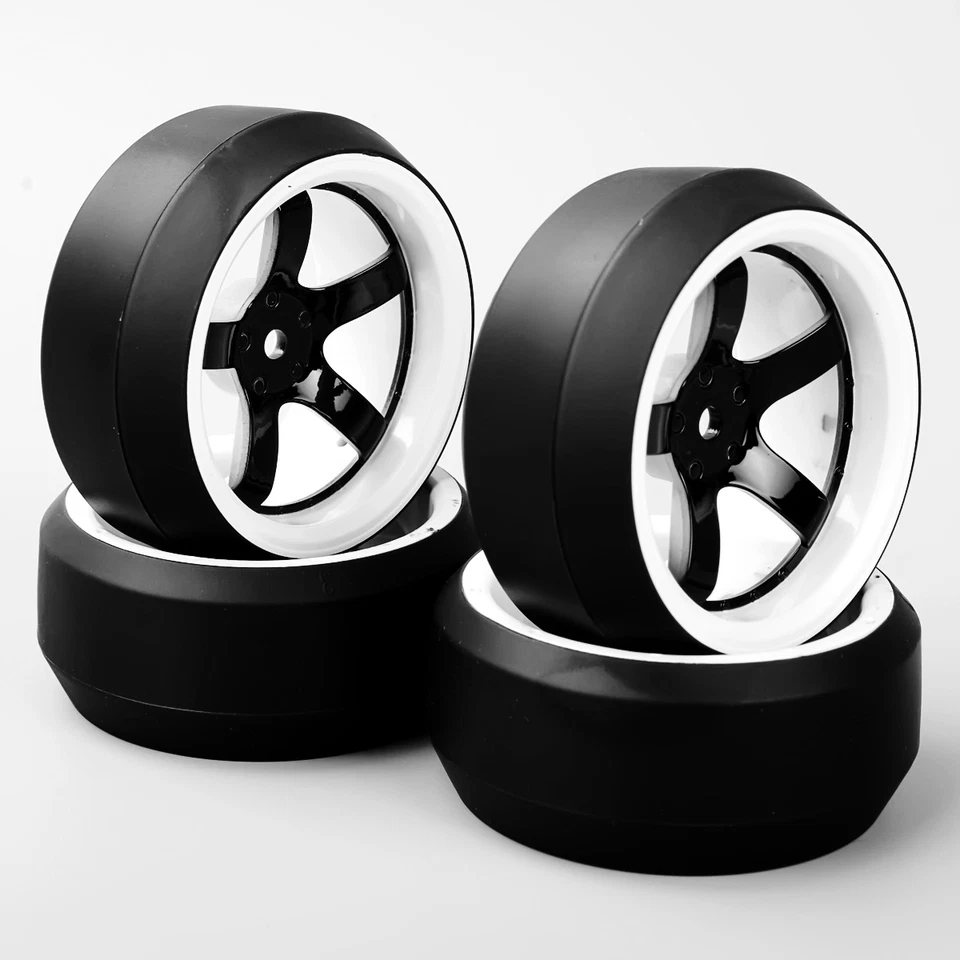 4Pcs RC 1:10 3 Degree Drift Tires Wheel D5NWK+PP0367 For RC Racing Car HPI HSP - Image 2 of 4